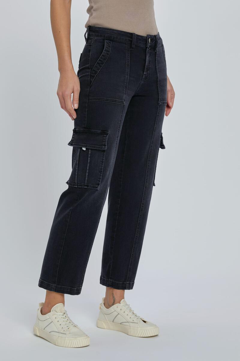 Tracey Cropped Cargo Black