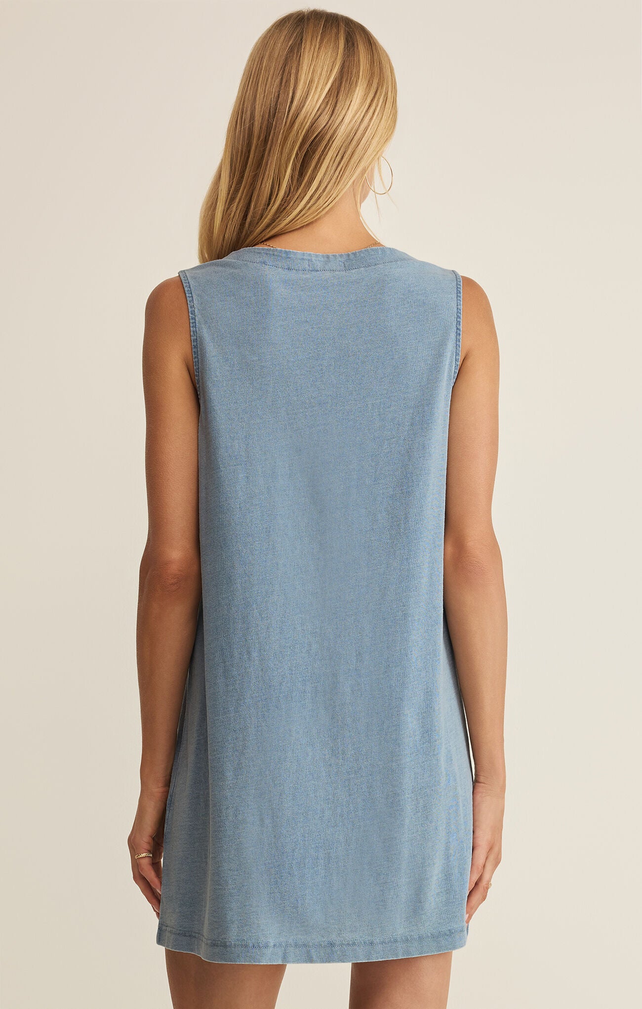 Solace Denim Mini Dress Ocean Air Indigo