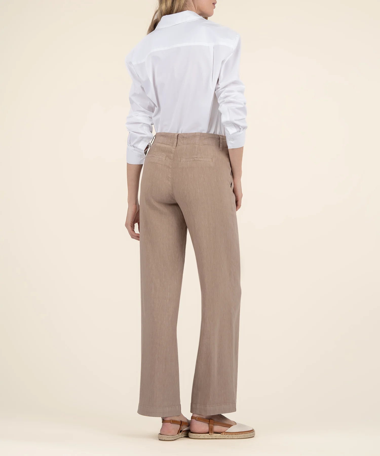 Meg Linen Wide Leg Pants Khaki
