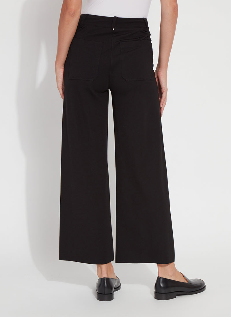 Erin High Waist Wide Leg Ponte Pants Black