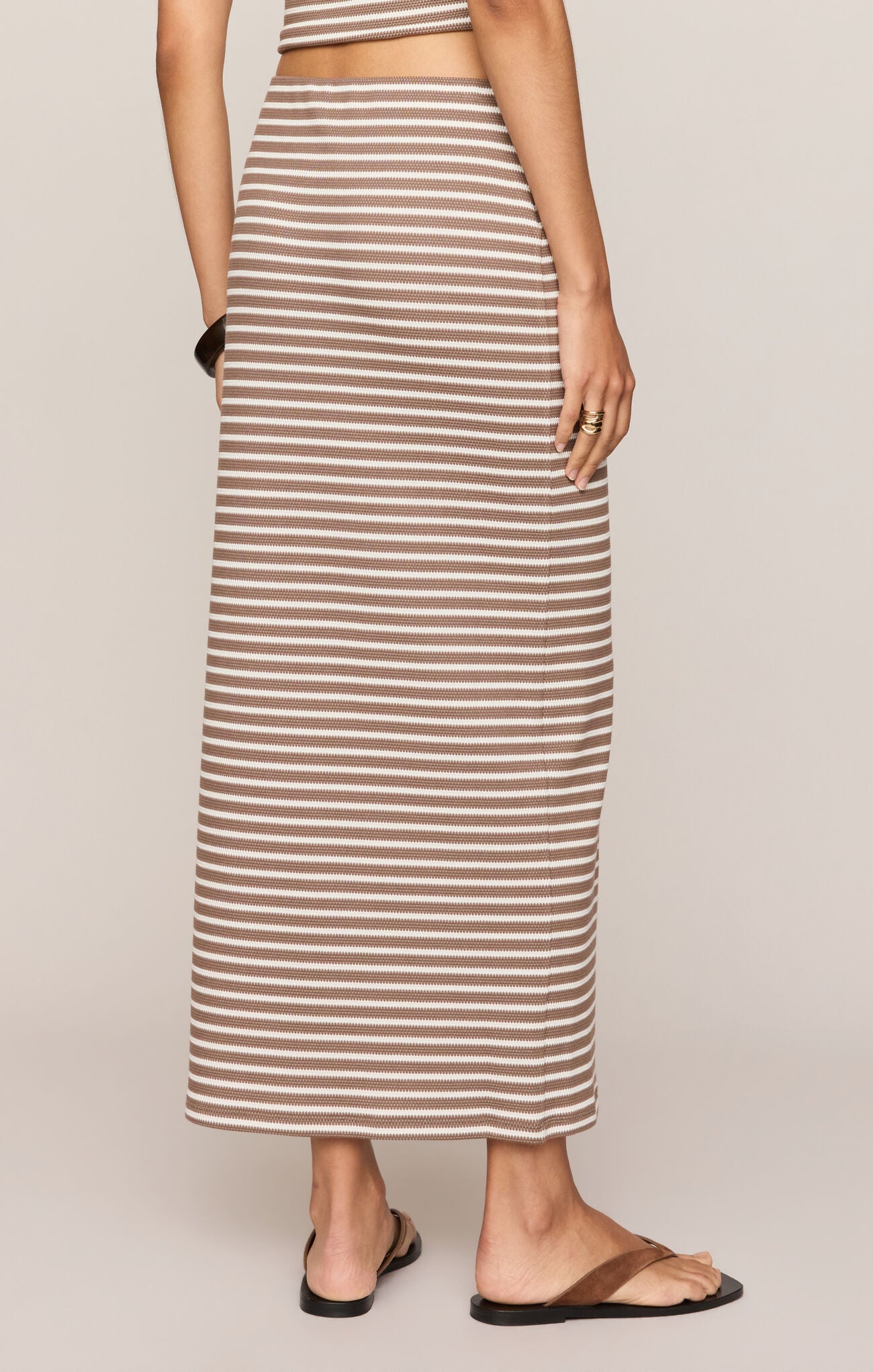 Ainslie Stripe Midi Skirt River Rock