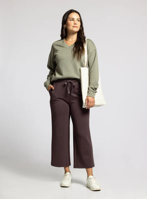 Kit Ribbed Crop Pants Raisin