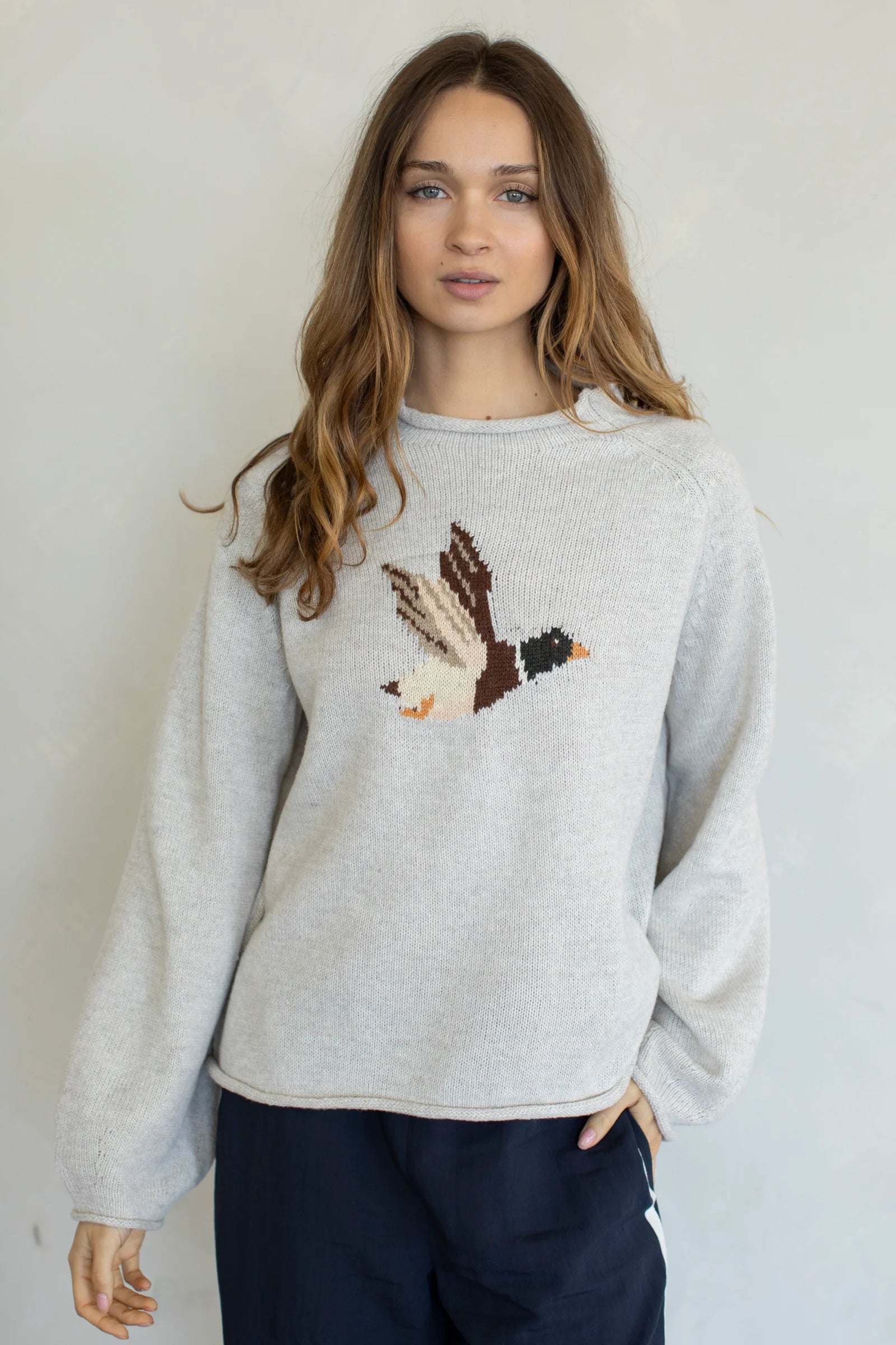 Duck Rolled Knit Sweater Heather Oat