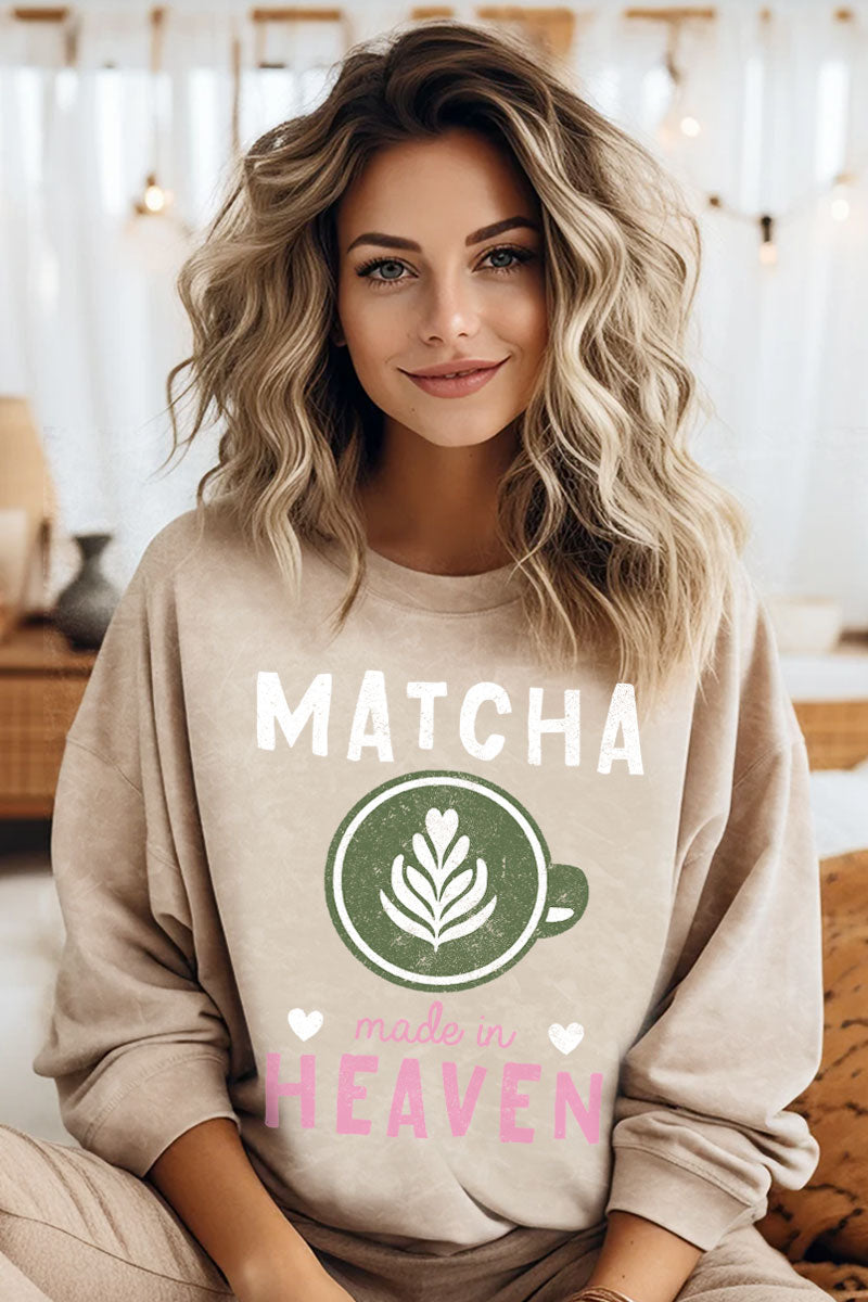 Matcha Mineral Graphic Sweatshirt Mineral Oatmeal