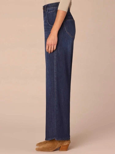 Ab Solution Skyrise Tulip Hem Wide Leg Jeans Indigo