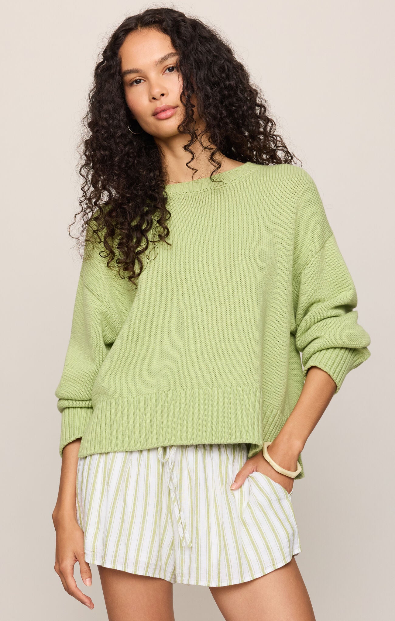 On Repeat Sweater Spring Green