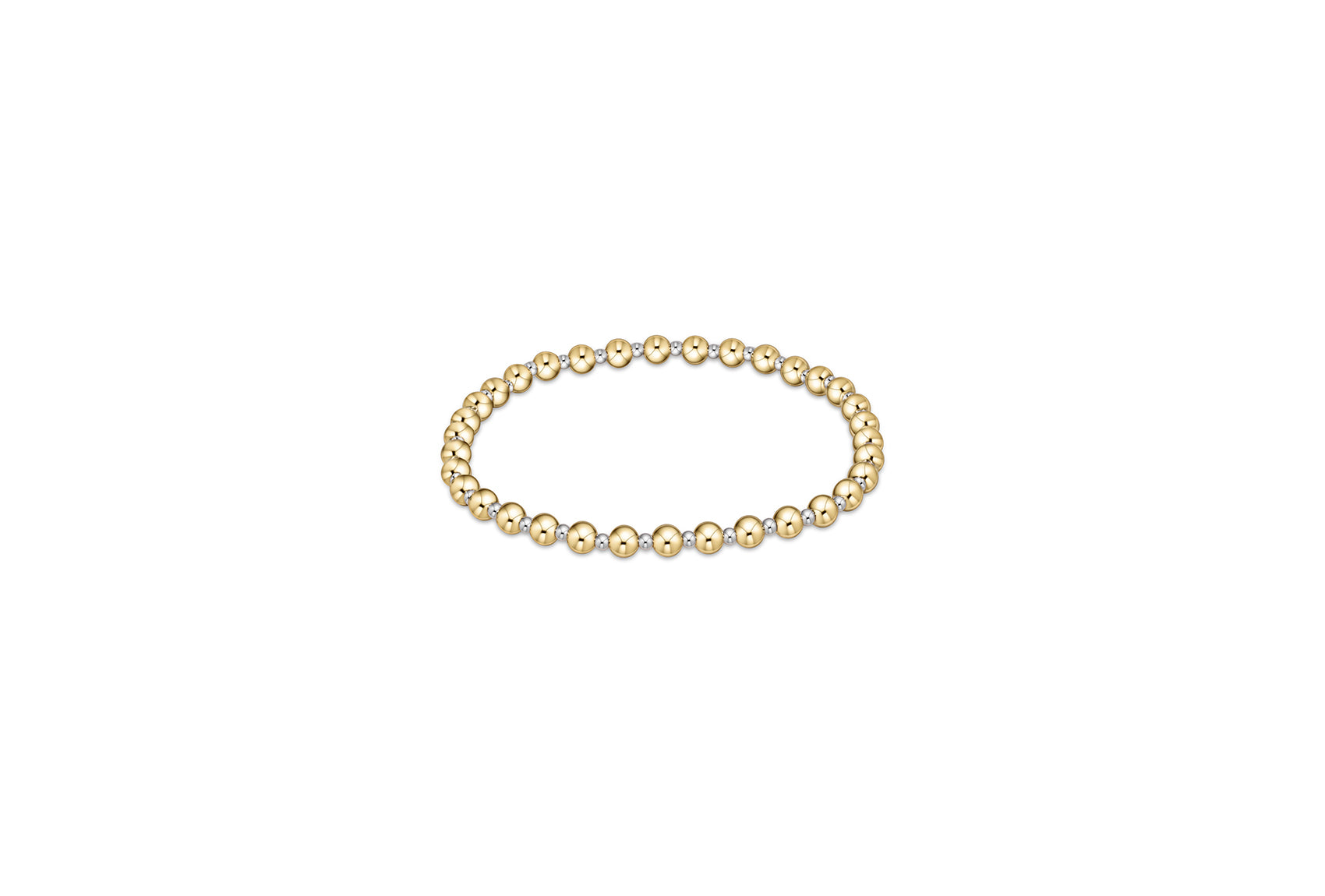 Classic Grateful Pattern 4mm Bead Bracelet Mixed Metals
