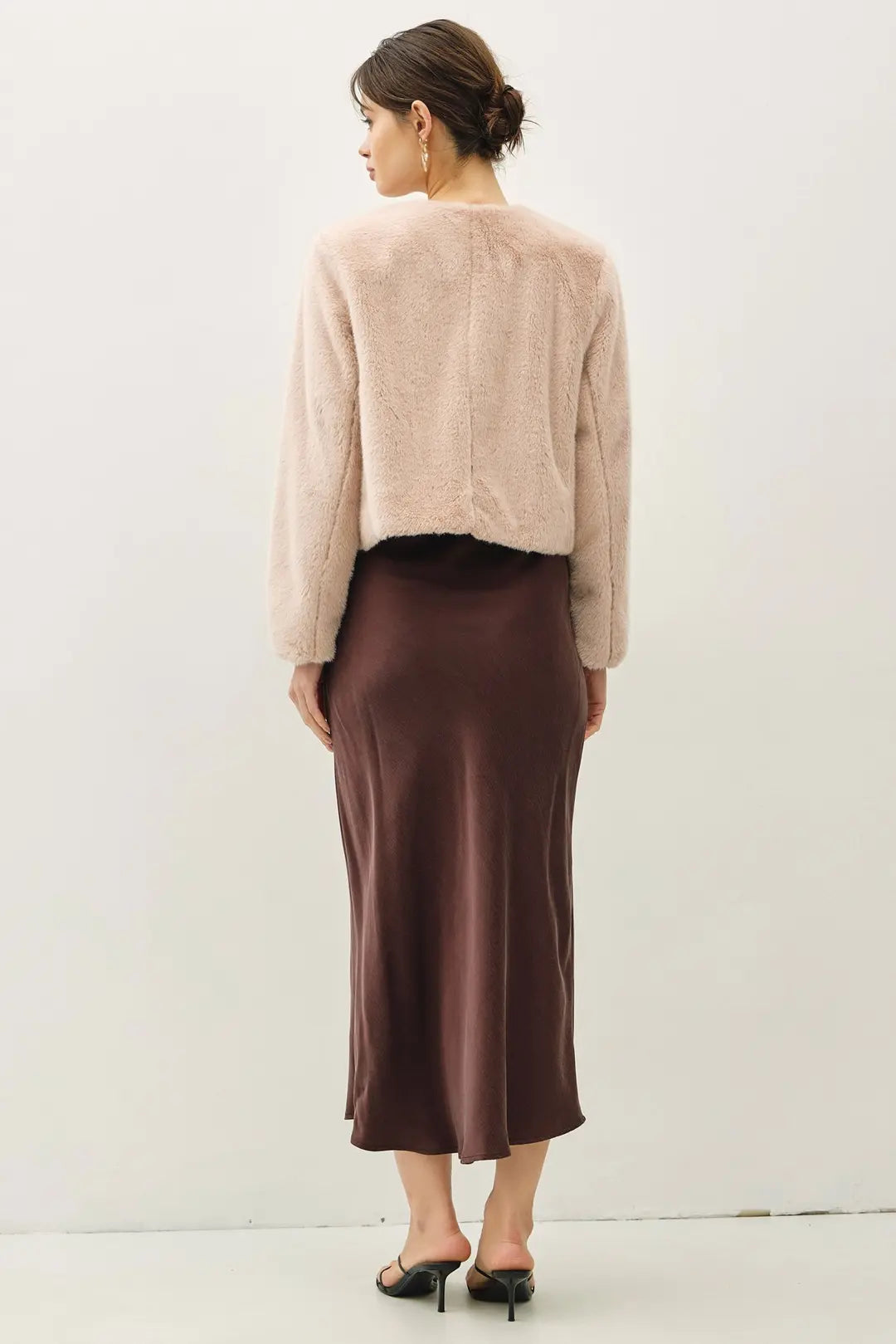 Sueded Flowy Midi Skirt
