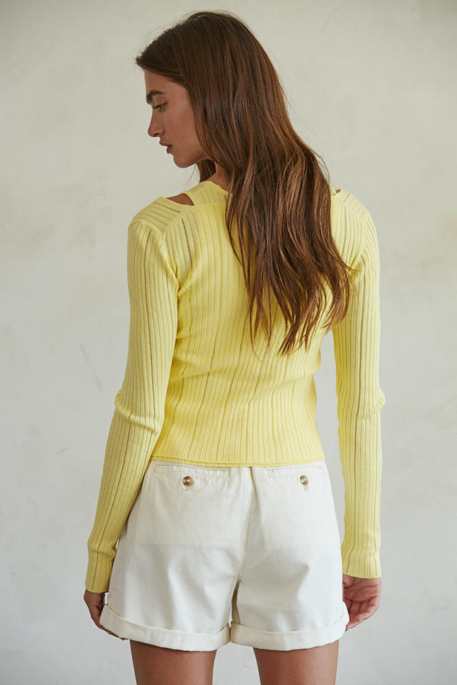 Maisie Tie Top Cardi Yellow