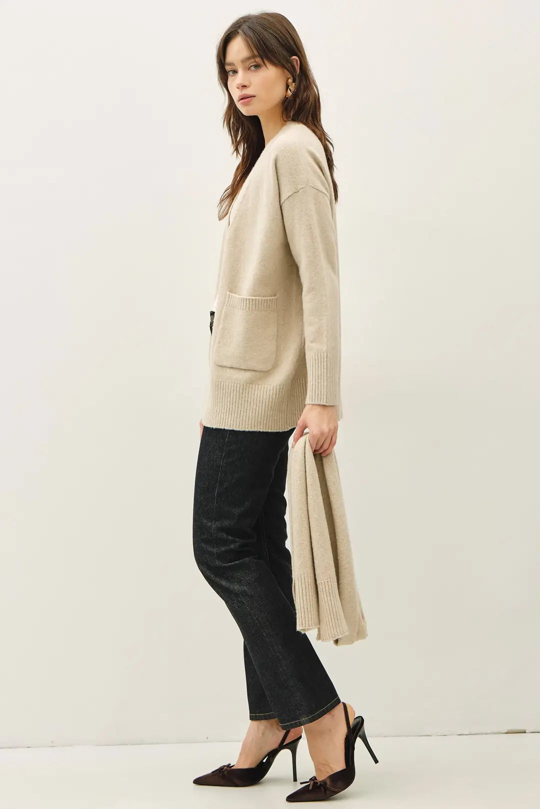 Detachable Scarf Cozy Cardigan