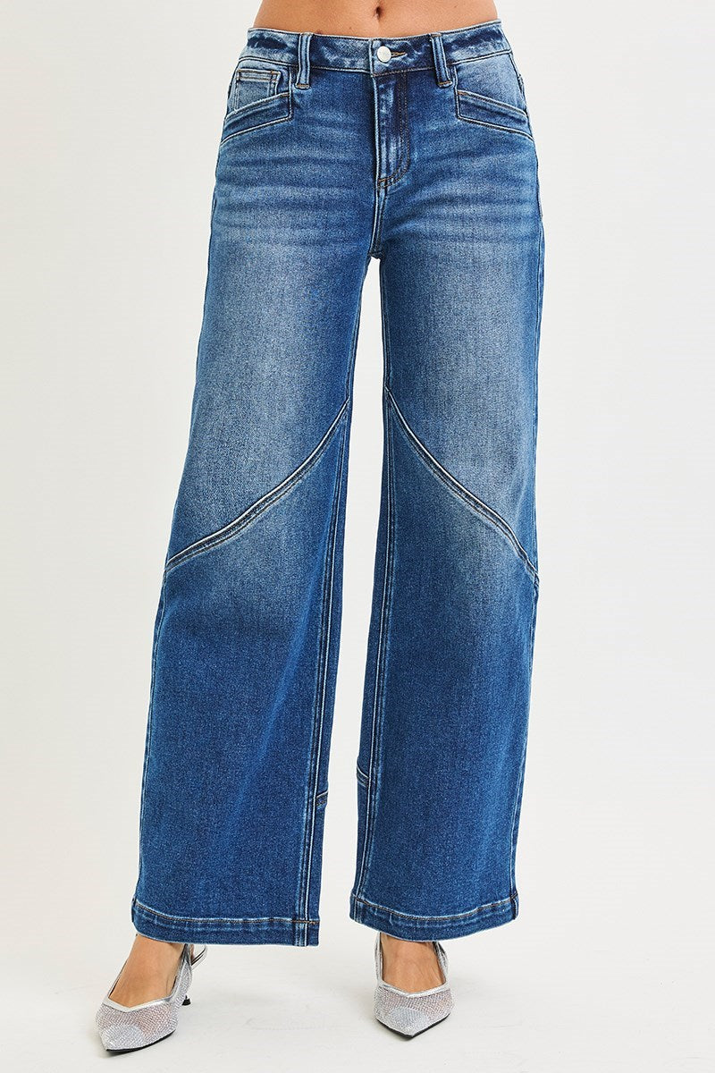 Slouchy Wide Front & Back Seam Details Dark