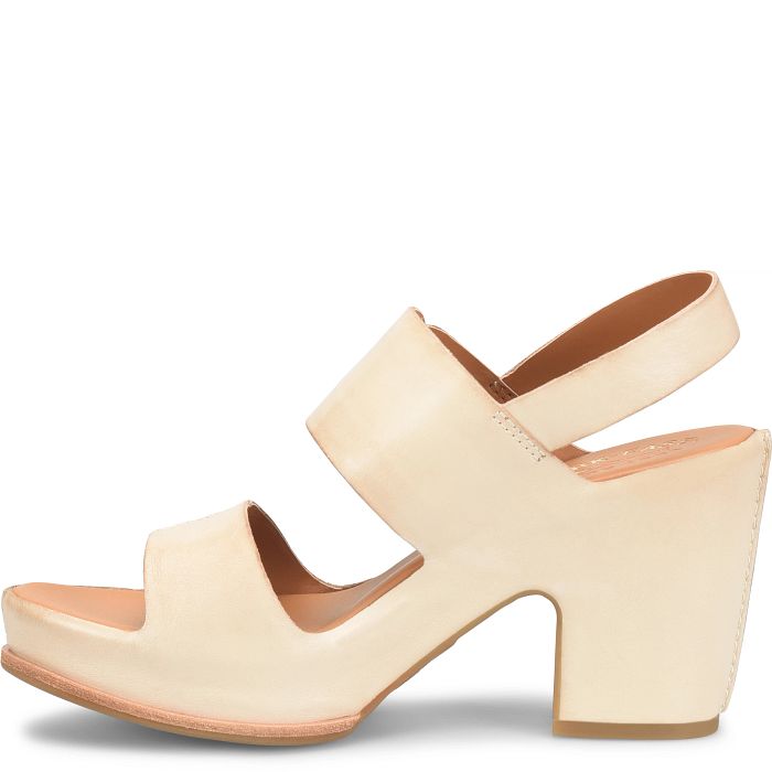 San Carlos Heeled Sandals Cream Lino