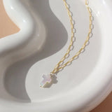 Mother of Pearl Cross Necklace