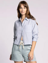 Miranda Shirt White Blue Microstripe
