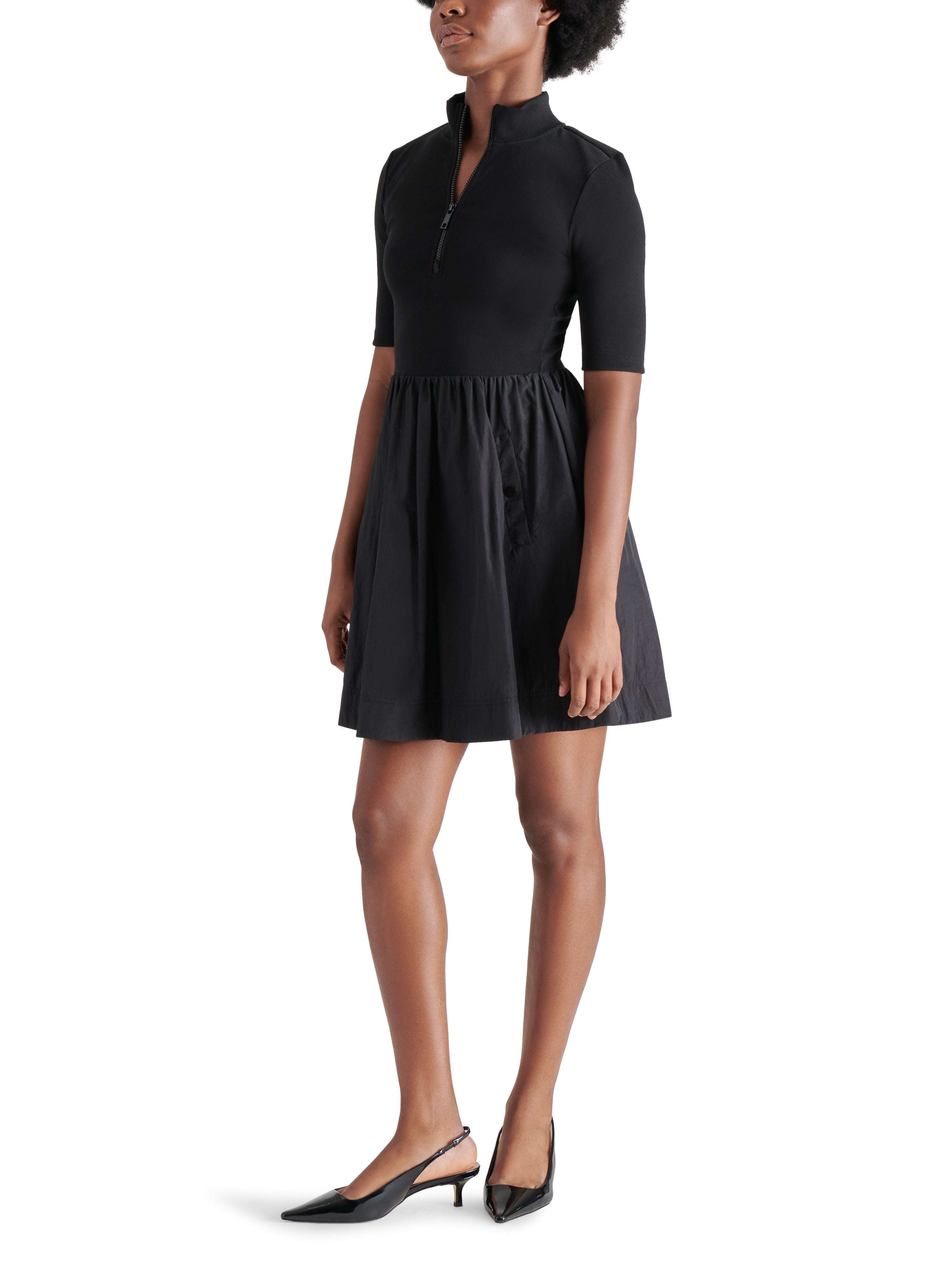 Berlina Mix Media Mini Dress Black
