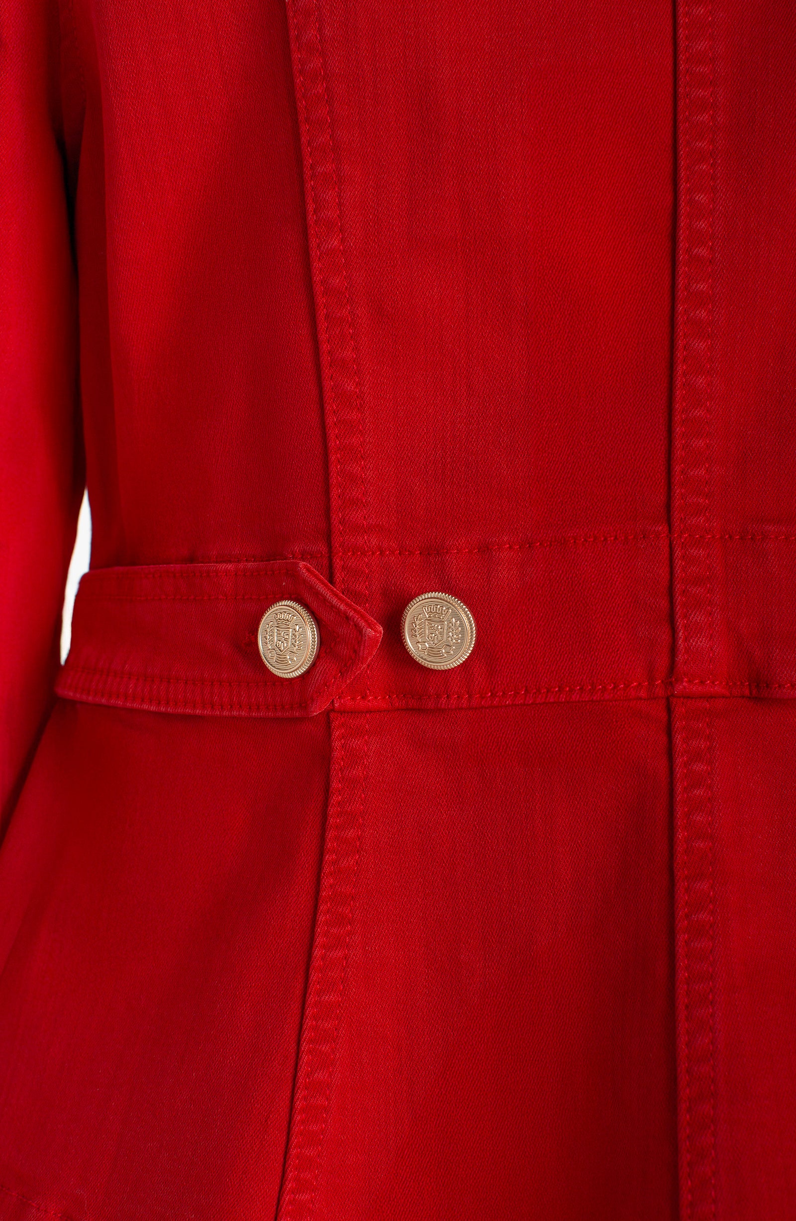 Tab Detail Peplum Jacket Fire Brick