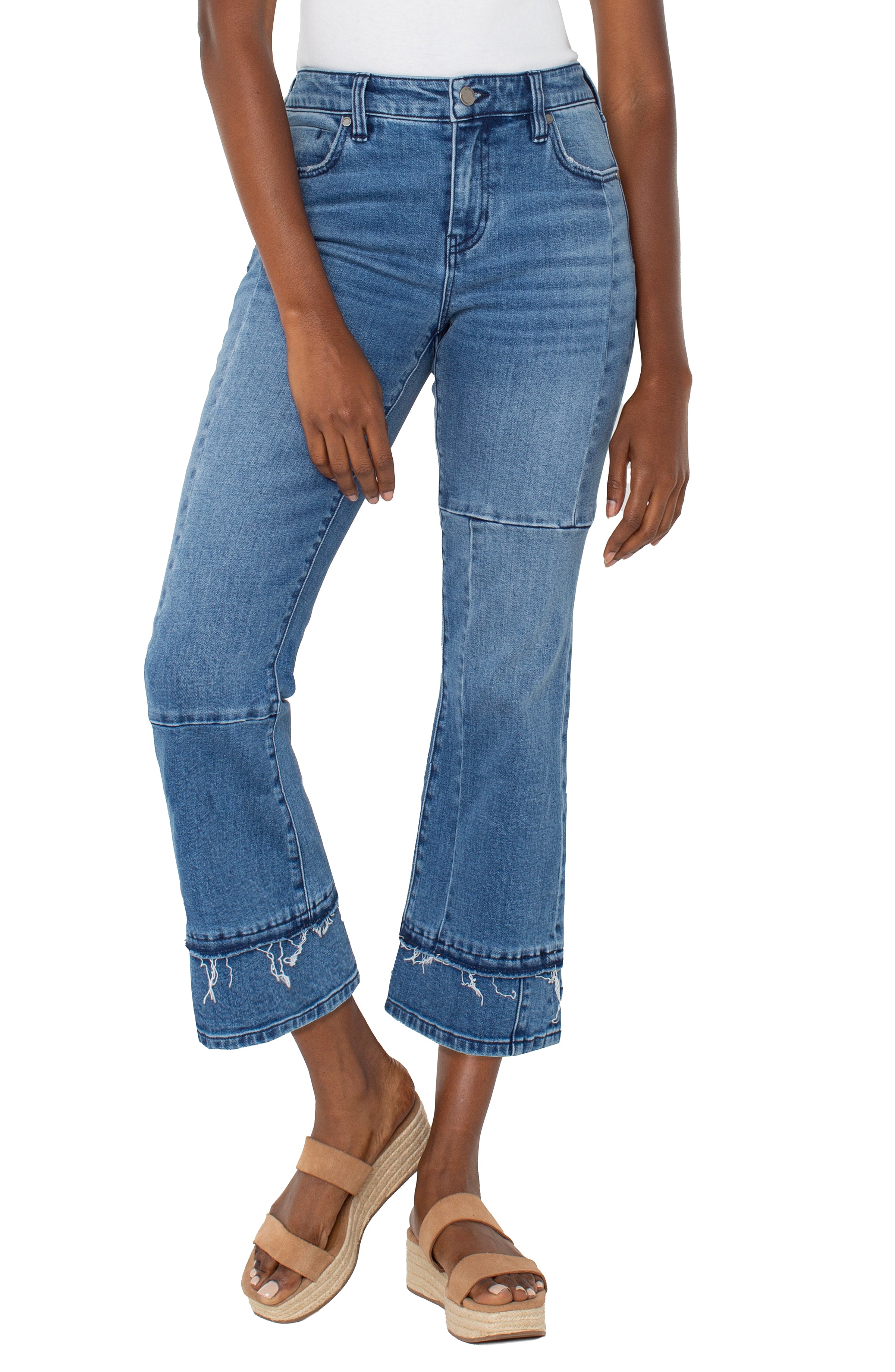 Hannah Multi Seam Crop Flare Jeans Tremont