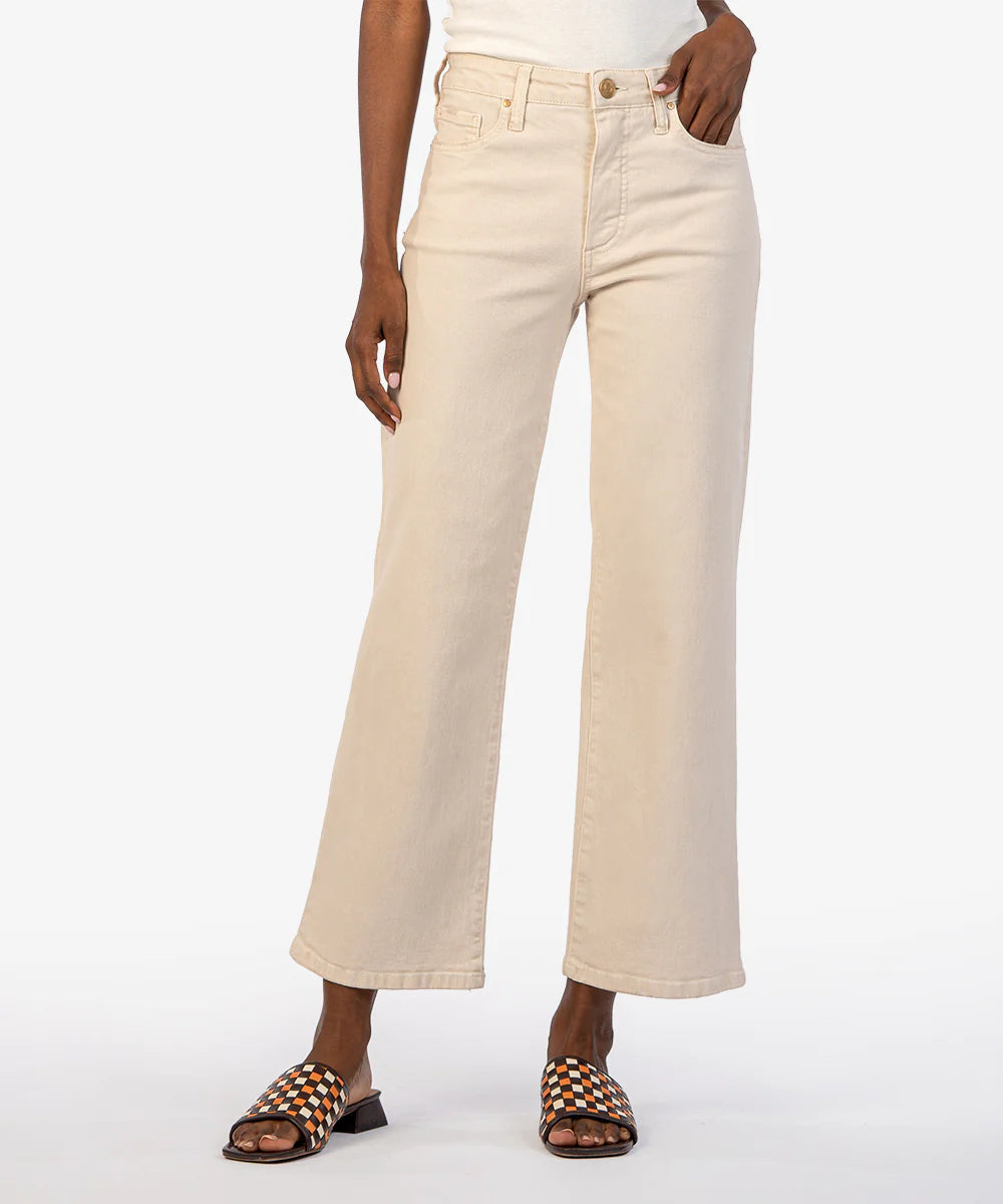 Charlotte High Rise Culotte Jeans Ecru