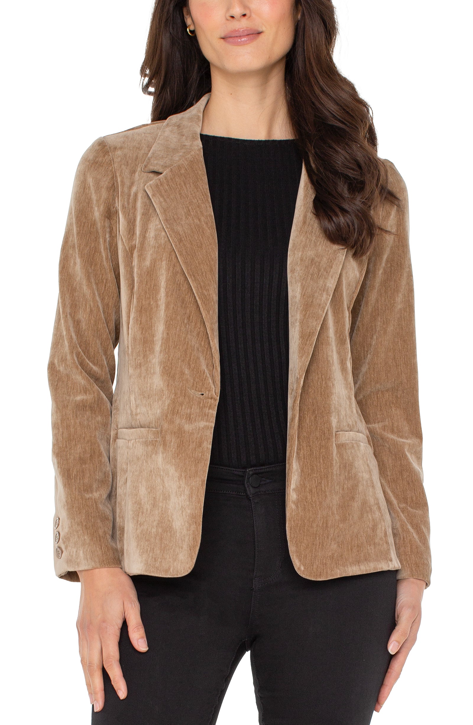 Fitted Notch Collar Printed Blazer Harvest Khaki