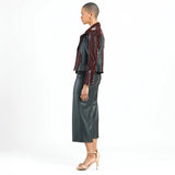 Vinyl Contrast Moto Jacket Mulberry