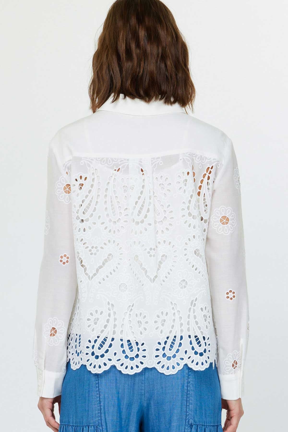 Eyelet Embroidered Shirt White