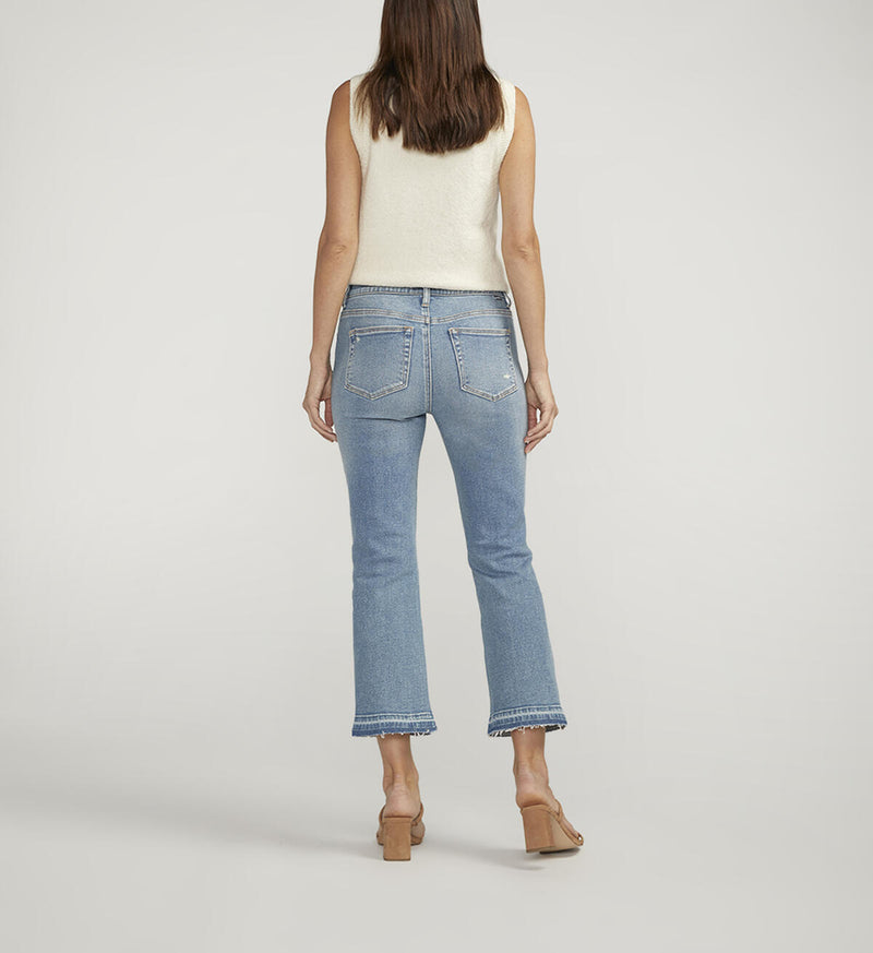 Eloise Mid Rise Cropped Bootcut Jeans Blue Dust