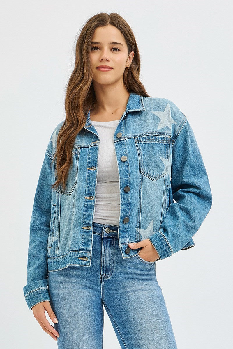 Big Star Printed Oversize Jacket Medium