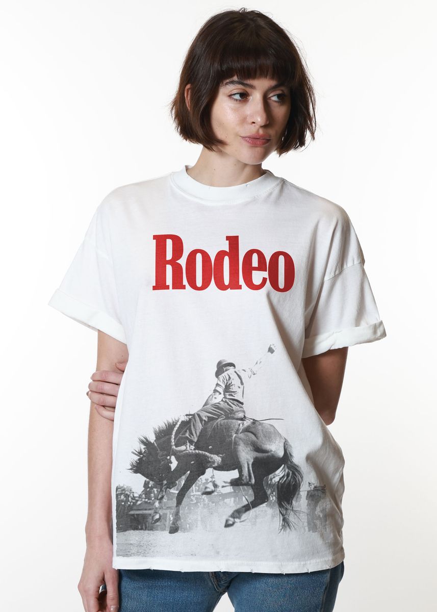 Rodeo Short Sleeve Boyfriend Tee Vintage White
