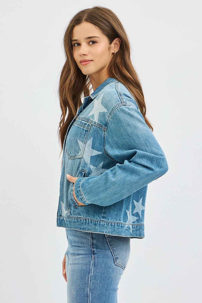 Big Star Printed Oversize Jacket Medium