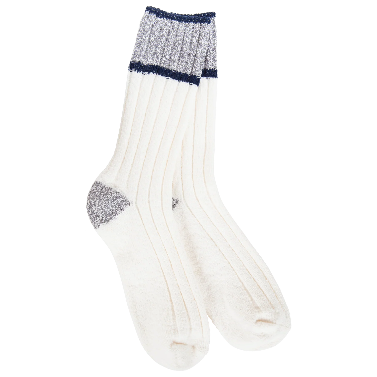 Weekend Ragg Crew Sock Ivory Grey Navy