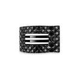 Teleties Small Flat Rectangle Hair Clip Jet Black Quilted