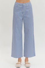 Stripe Crop Pant Denim