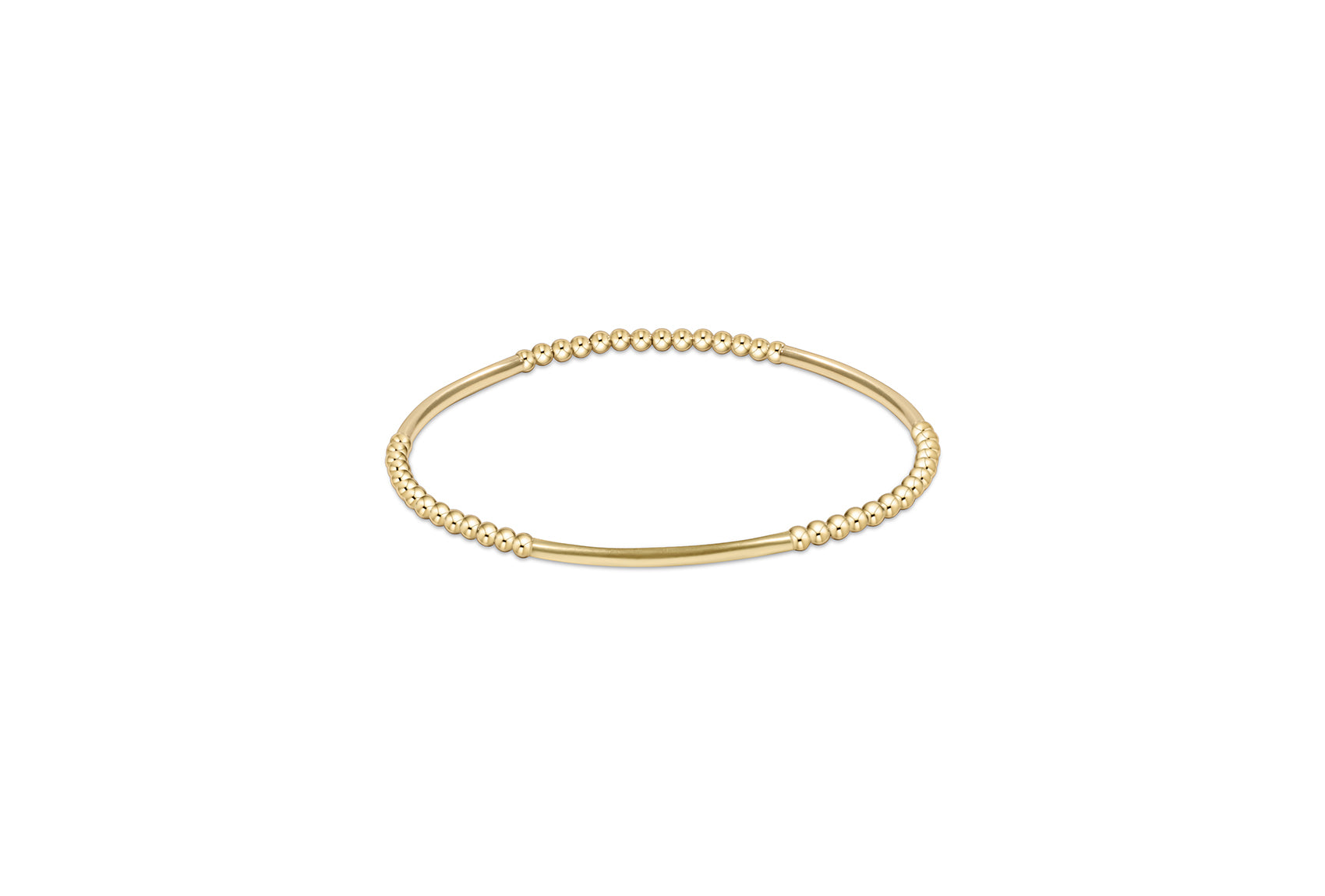 Classic Gold 2mm Bead Bracelet Bliss Bar Gold