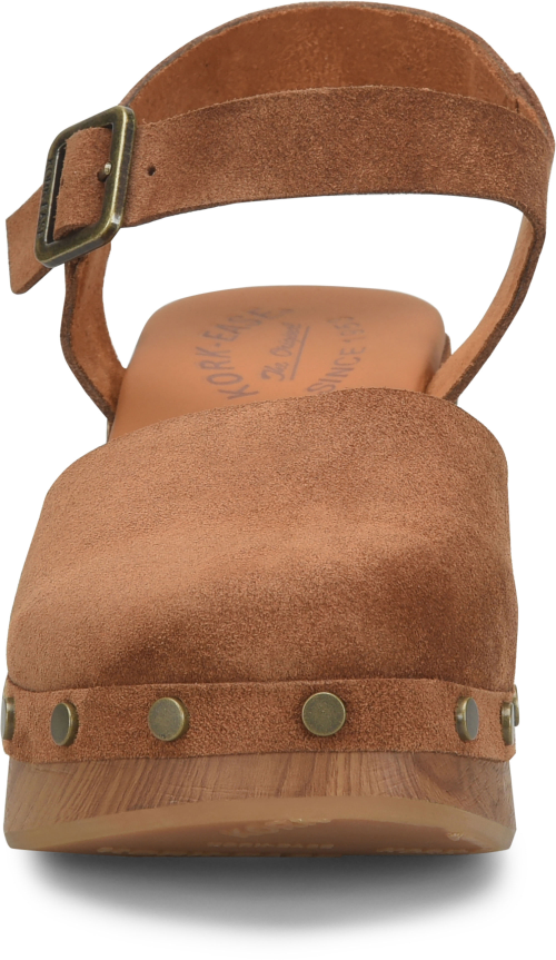 Tribeca Suede Platform Clogs Tan