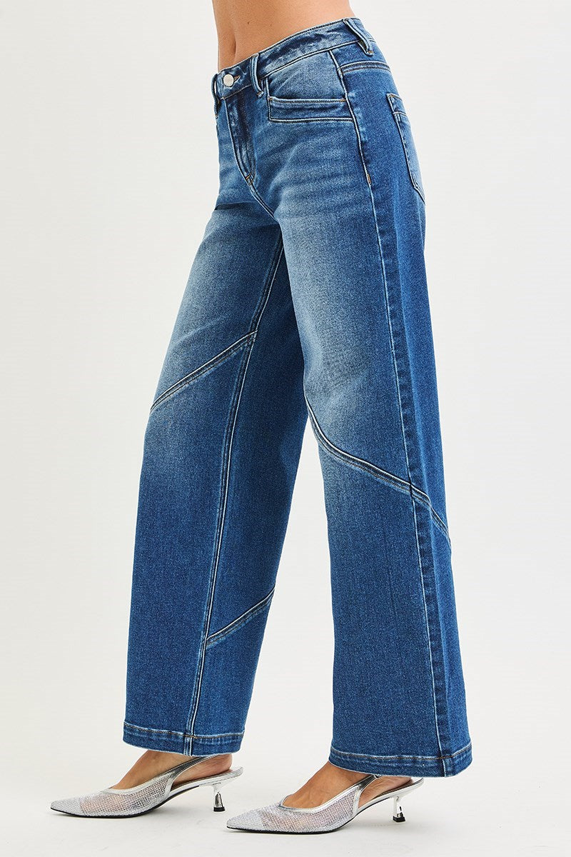 Slouchy Wide Front & Back Seam Details Dark