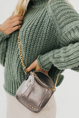 Ellie Crossbody Bag Metallic Gunmetal Grey