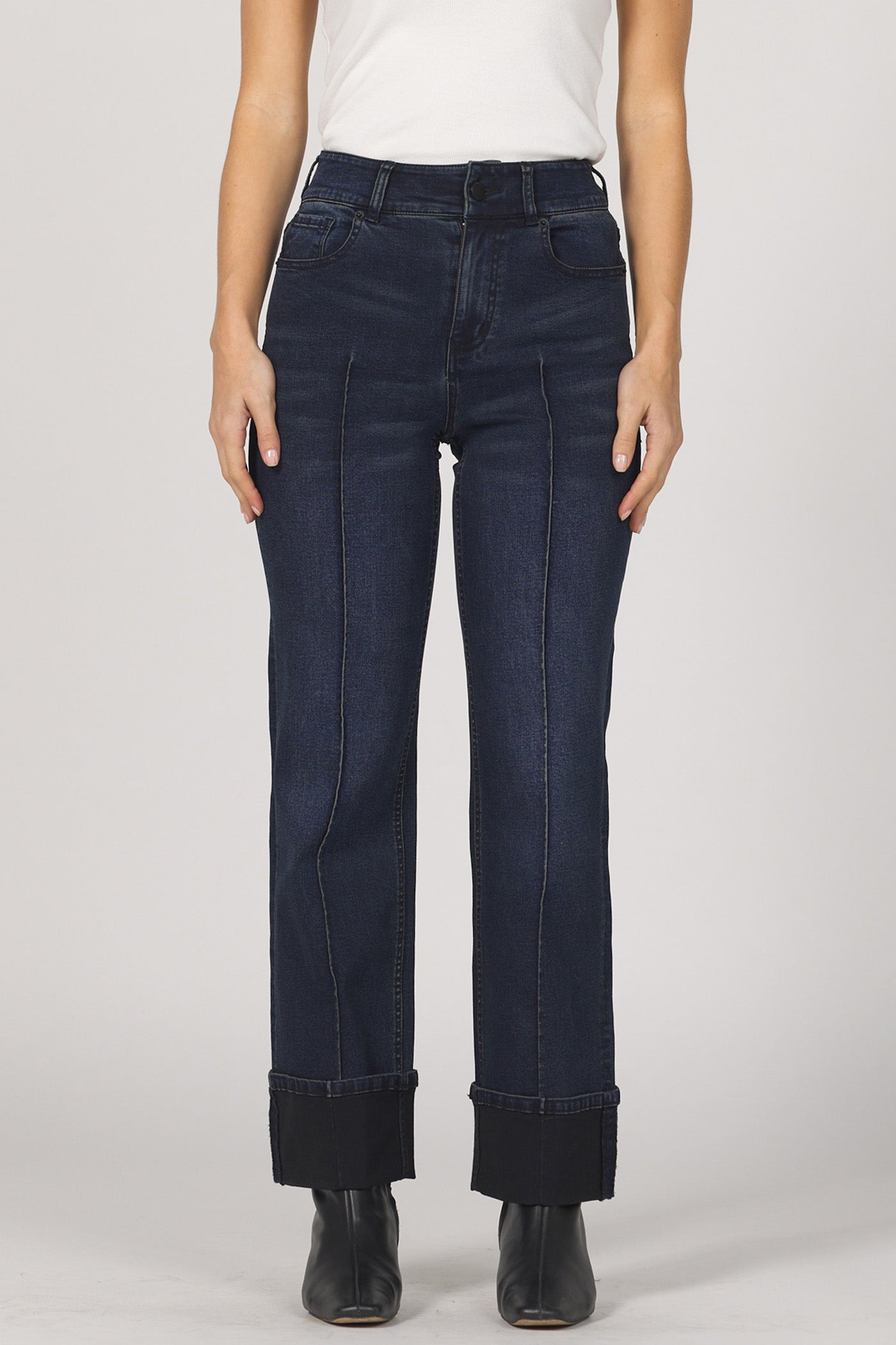 Holly High Rise Cuffed Center Seam Jeans Callaway