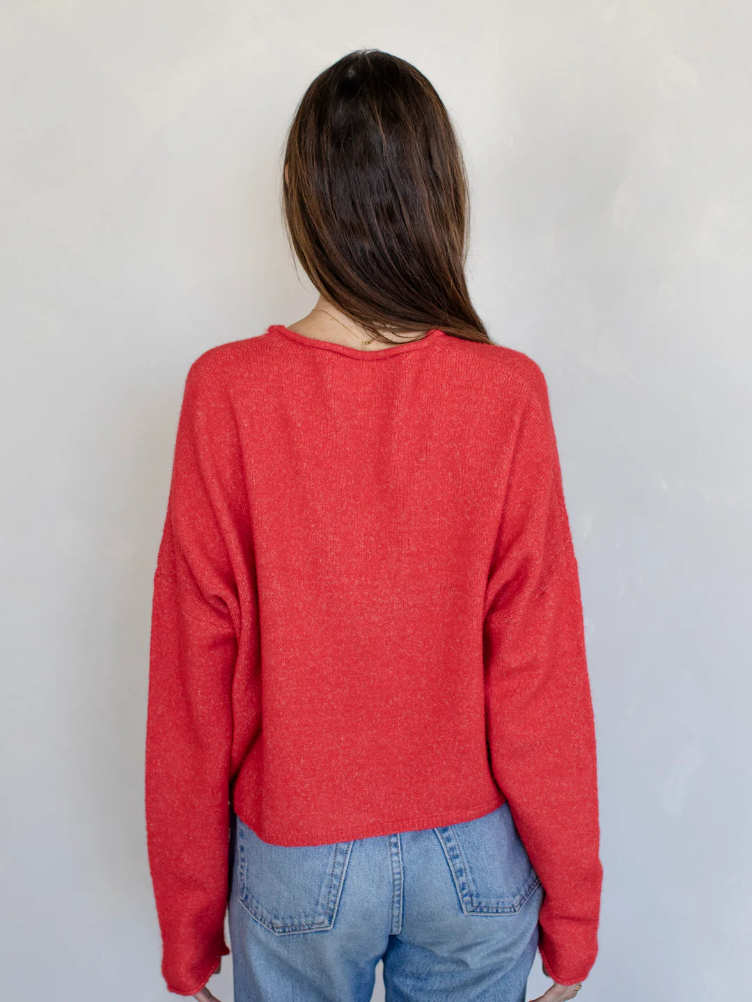 Solid Piper Cardigan Red