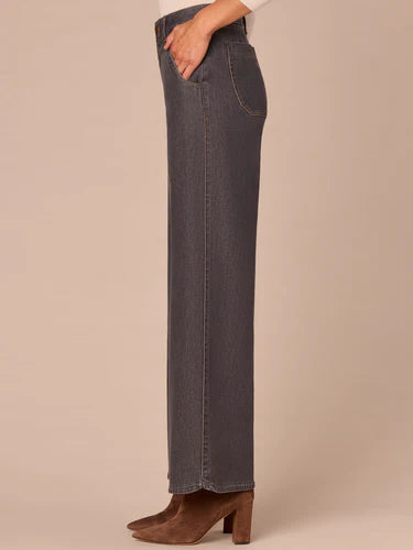 Ab Solution Skyrise Tulip Hem Wide Leg Jeans Grey