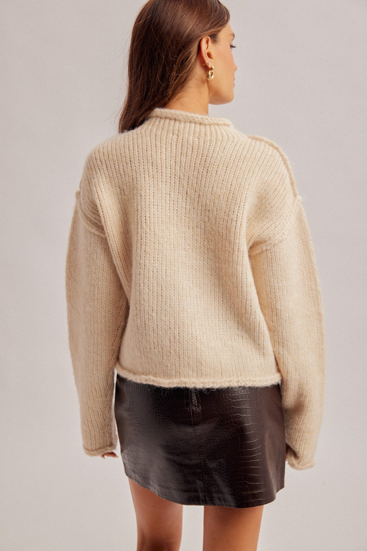 Rollneck Low Gauge Sweater - Oatmeal