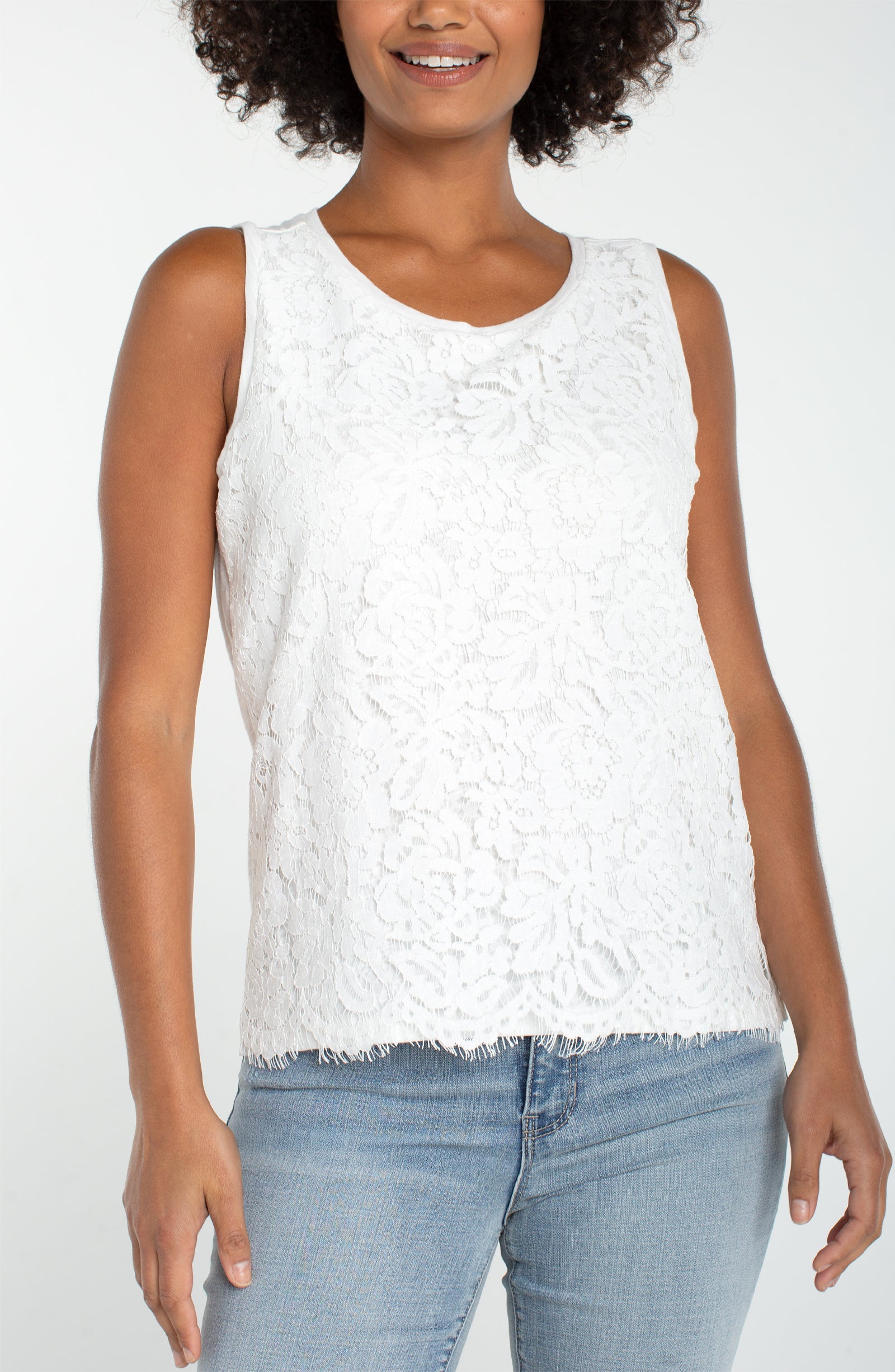 Lace To Knit Hybird Tank Whipped Cream