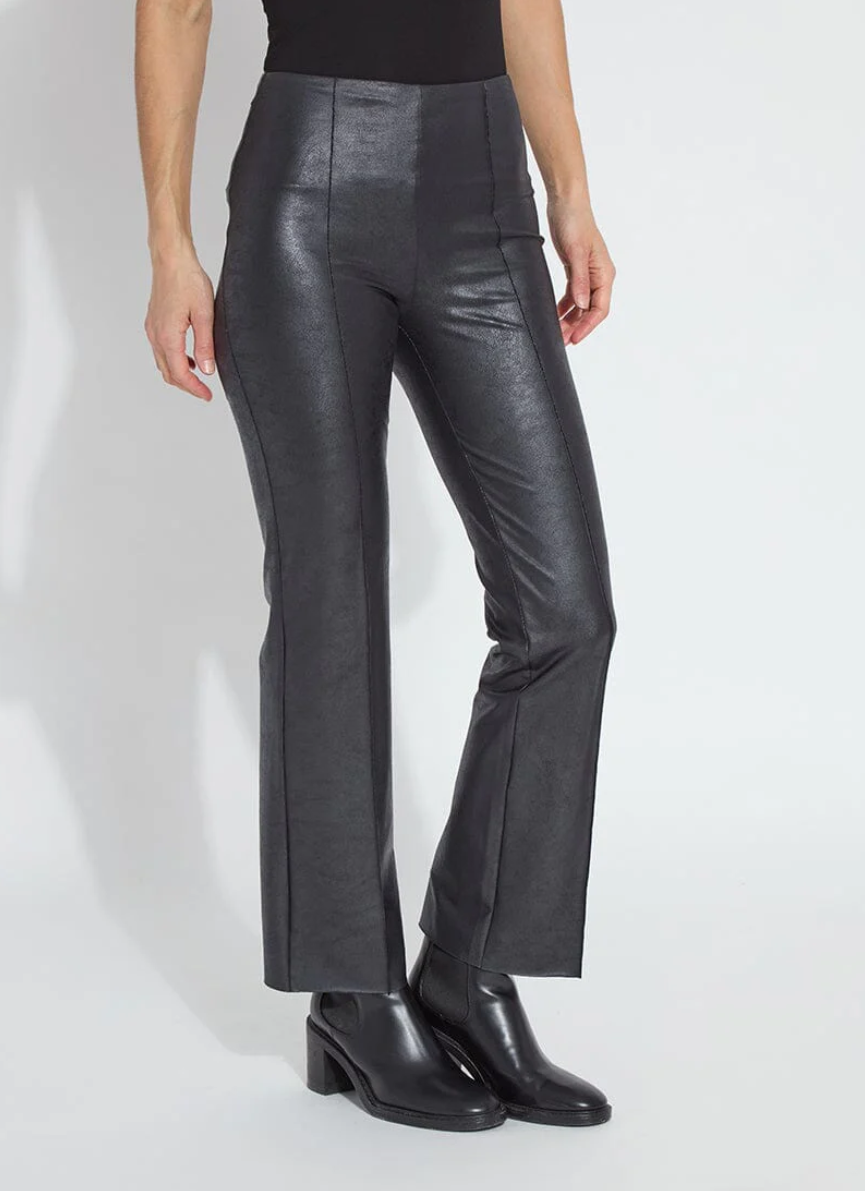 Elysse Foiled Vegan Leather Pants Black