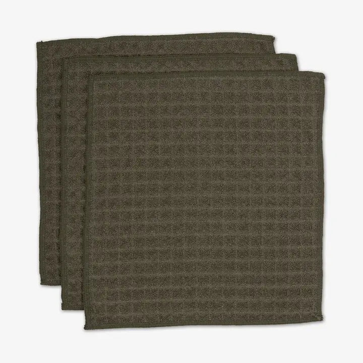 Geometry Waffle Washcloth Set Forest