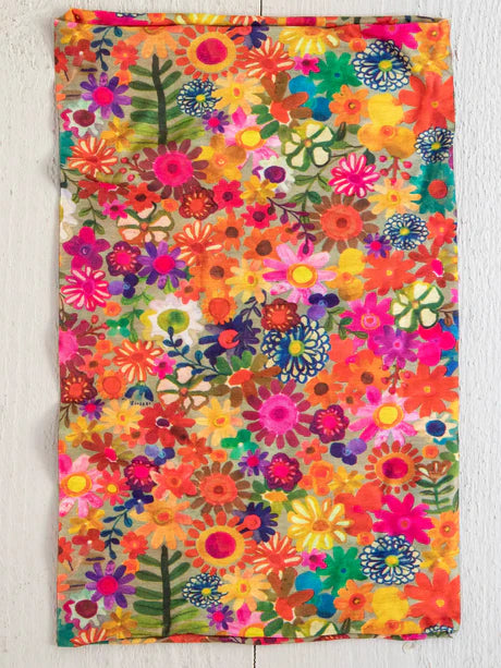 Full Boho Bandeau Floral Printed Blue Cream