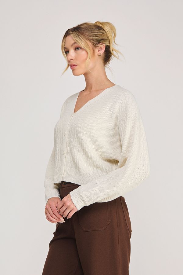 Dolman Sleeve Sweater Cardigan Light Linen
