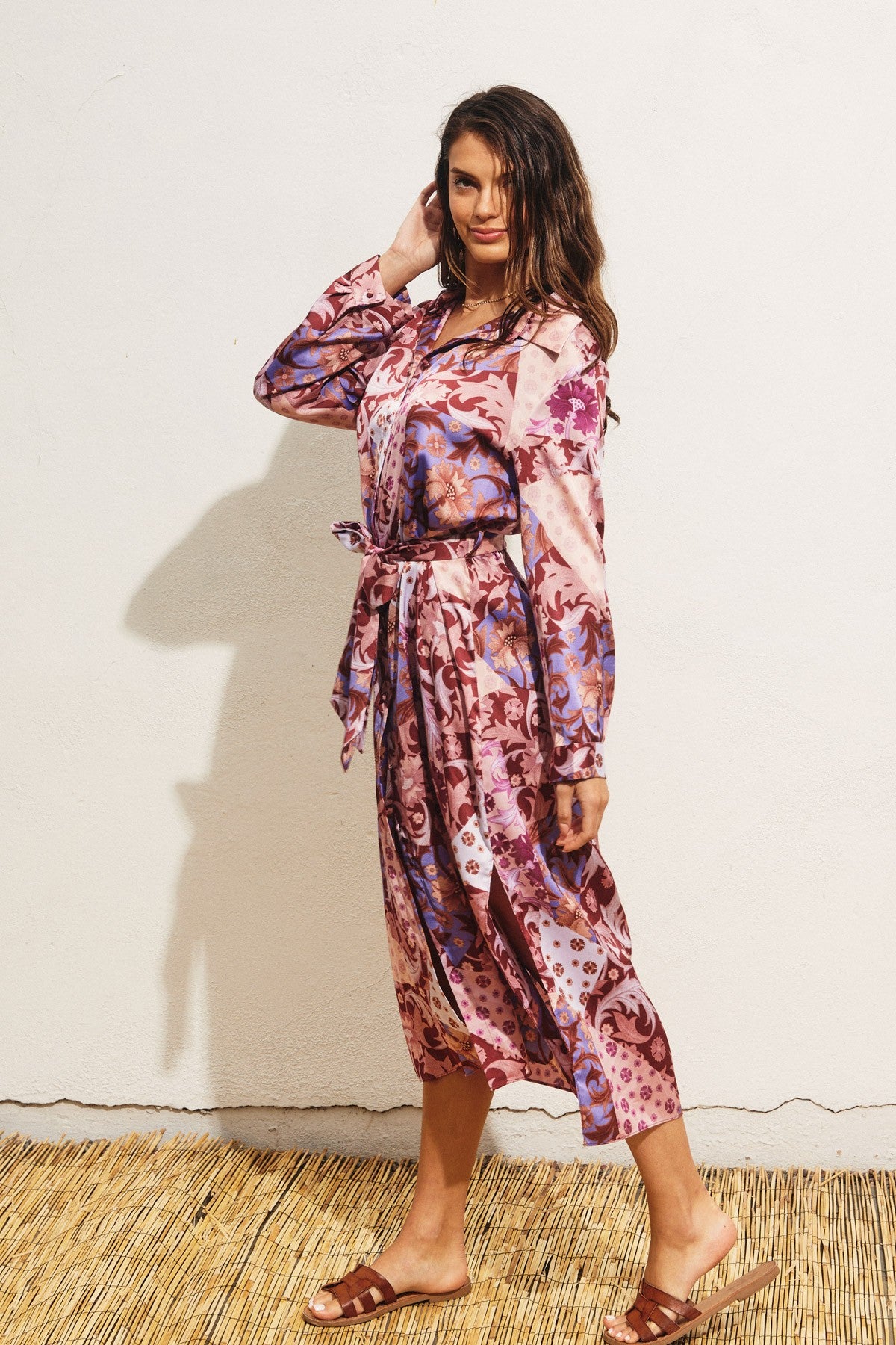 Kleos Midi Shirt Dress Plum Violet
