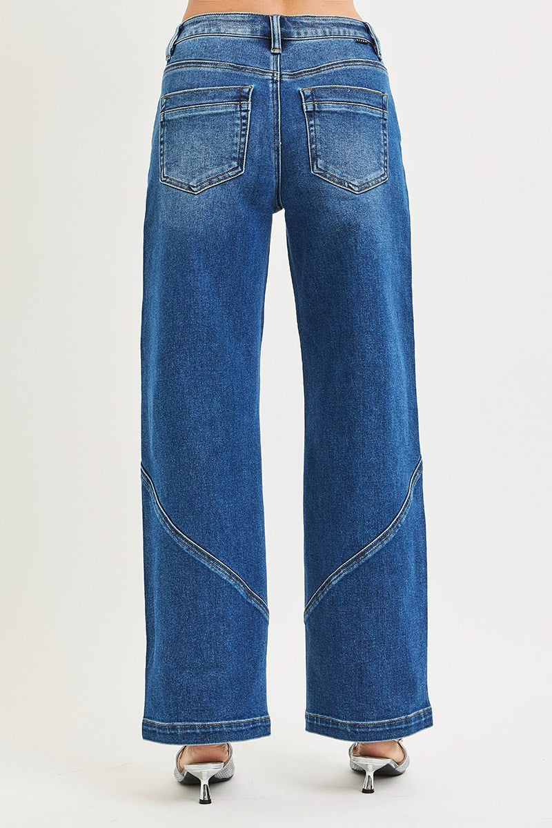 Slouchy Wide Front & Back Seam Details Dark