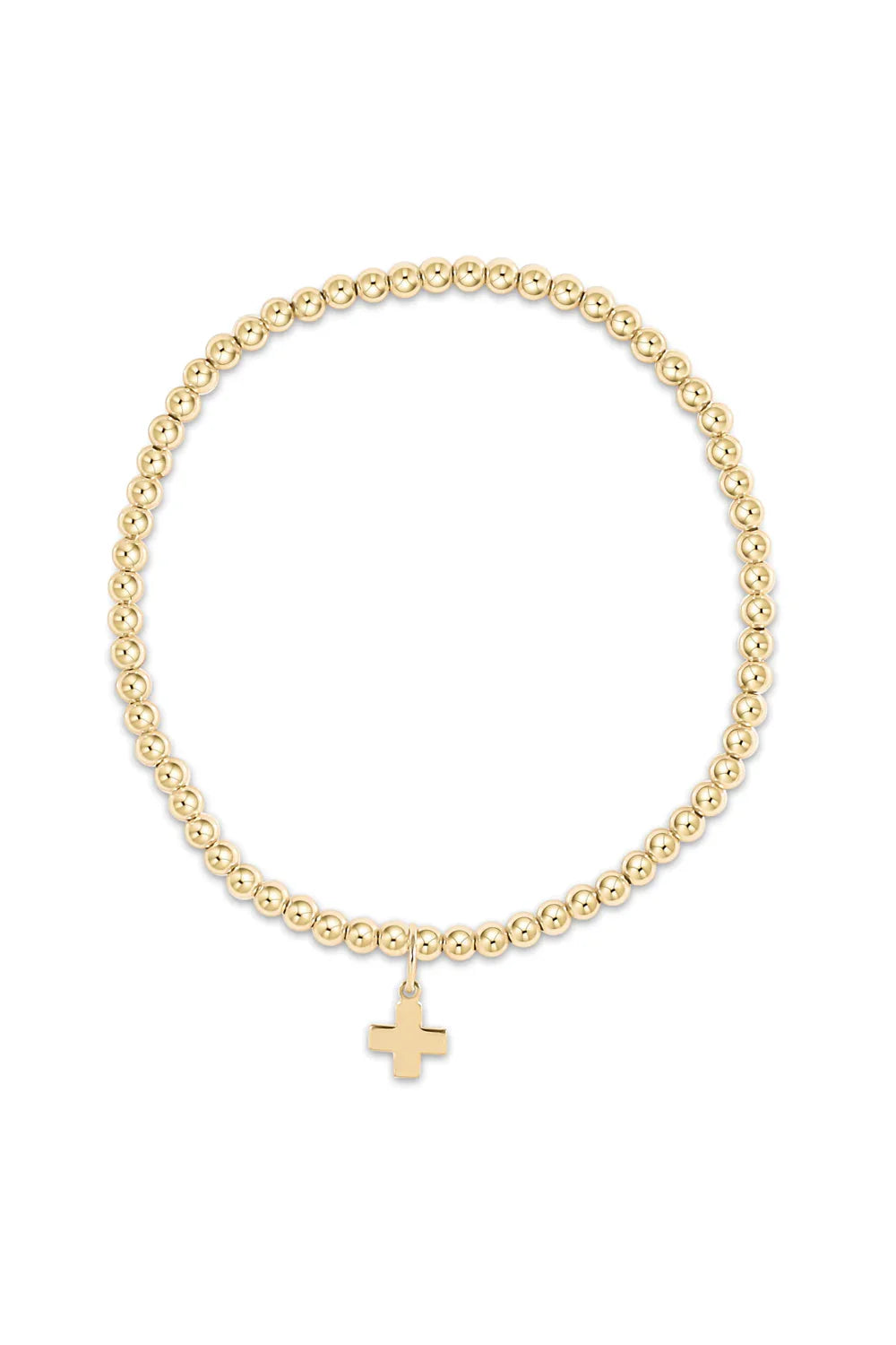 Classic Gold 3mm Bead Disc Bracelet Blessed Gold Disc