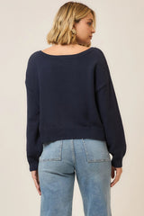 Boatneck Lobster Sweater Navy