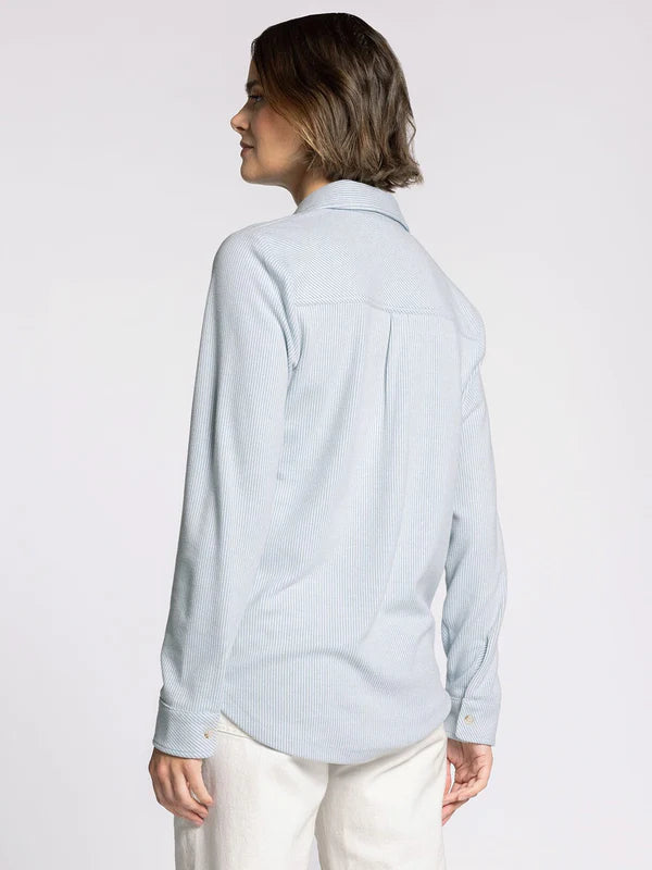 Lewis Button Up Shirt Light Blue Stripe
